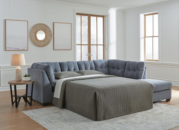 Marleton 2-Piece Sleeper Stationary Sectional with Chaise Denim