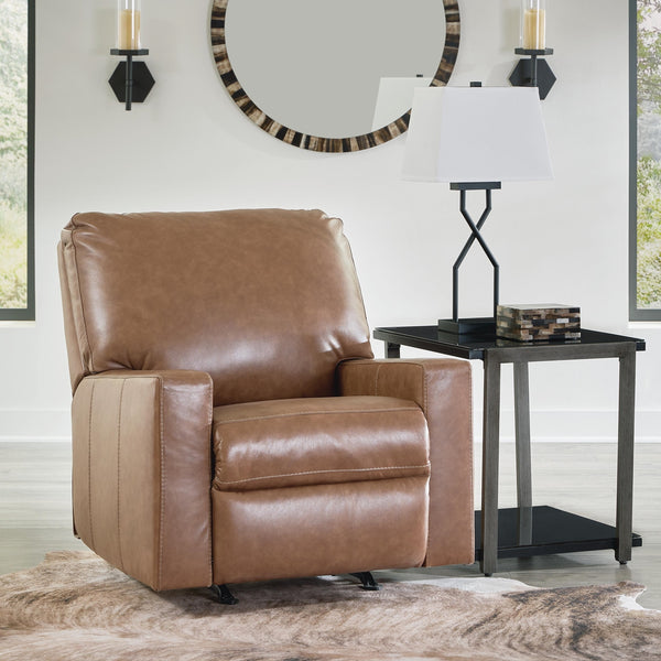 Bolsena Rocker Leather Manual Recliner Caramel