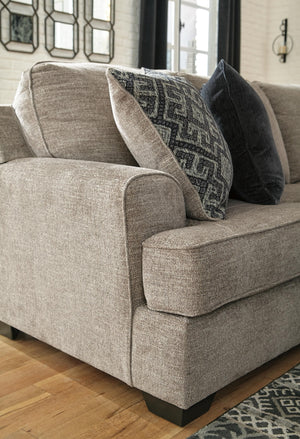 Bovarian 2-Piece Fabric Stationary Sectional Stone
