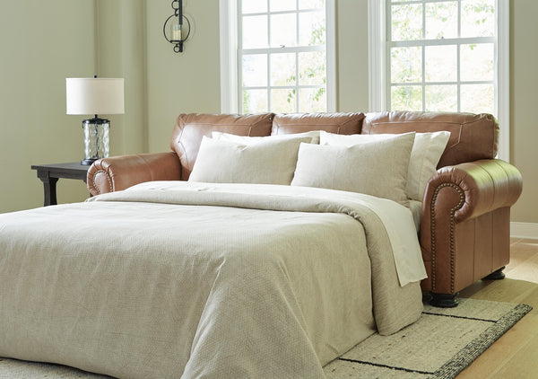 Carianna Queen Stationary Sofa Stationary Sleeper Caramel