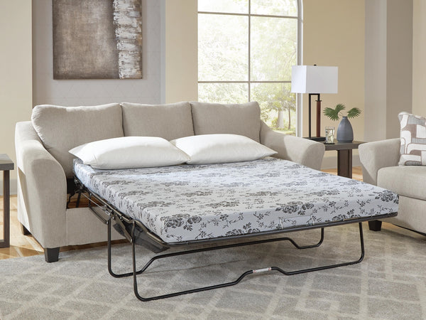 Willarae Queen Fabric Stationary Sofa Stationary Sleeper Taupe