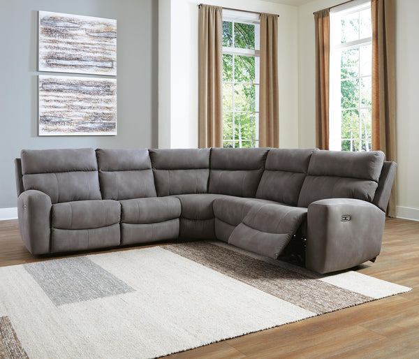 Next-Gen Durapella 5-Piece Power Reclining Zero Gravity Sectional Slate