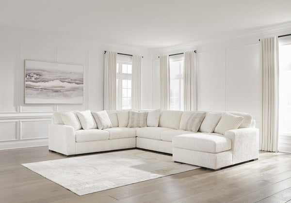 Chessington 4-Piece Fabric Sectional with Chaise Ivory
