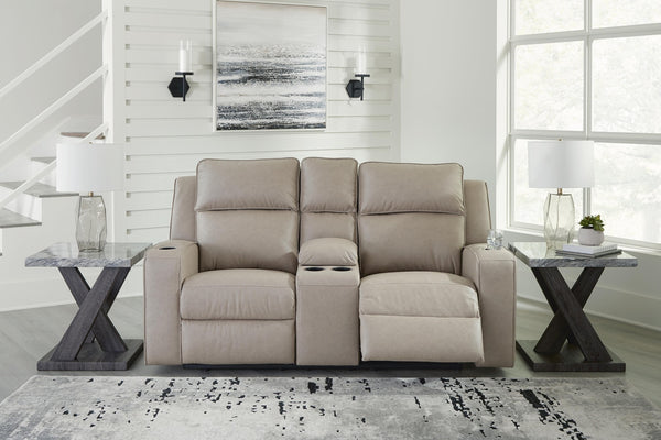 Lavenhorne Reclining Console Loveseat with USB Pebble