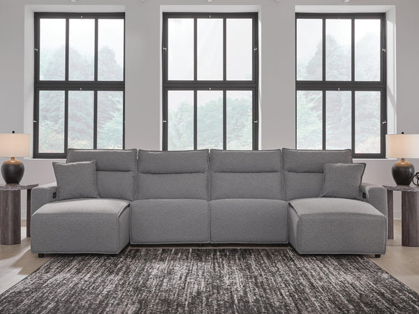 Modmax II P2 4-Piece Power Reclining Sectional with Chaise Salt & Pepper