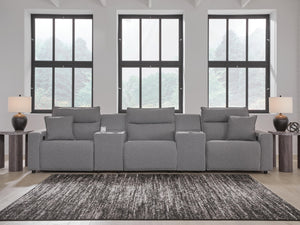 Modmax II P2 5-Piece Power Reclining Sectional with Consoles Salt & Pepper