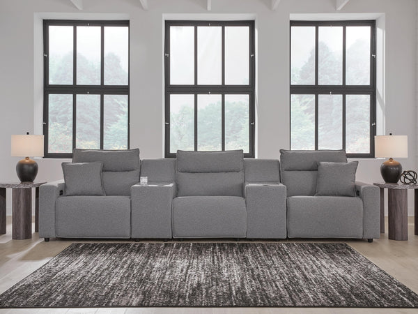 Modmax II P2 5-Piece Power Reclining Sectional with Consoles Salt & Pepper