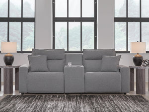 Modmax II P2 3-Piece Power Reclining Sectional with Console Salt & Pepper