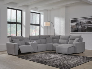Modmax II P2 6-Piece Power Reclining Sectional with Chaise & Console Salt & Pepper