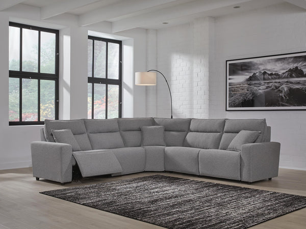 Modmax II P2 5-Piece Power Reclining Sectional Salt & Pepper