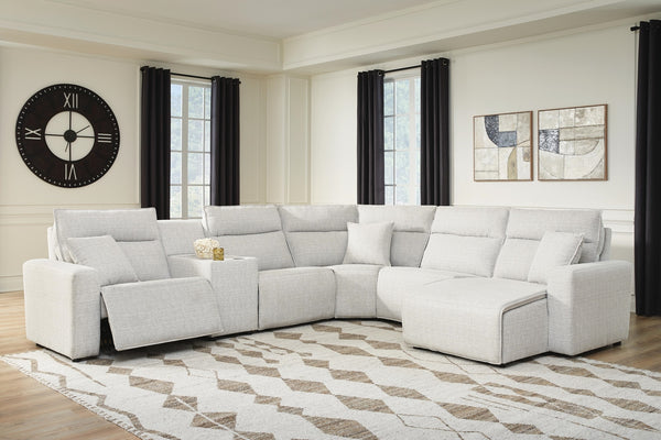 Modmax II 6-Piece Power Reclining Sectional with Chaise & Console Stone
