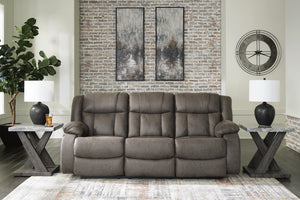 First Base Reclining Sofa Gunmetal