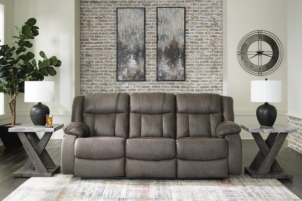 First Base Reclining Sofa Gunmetal