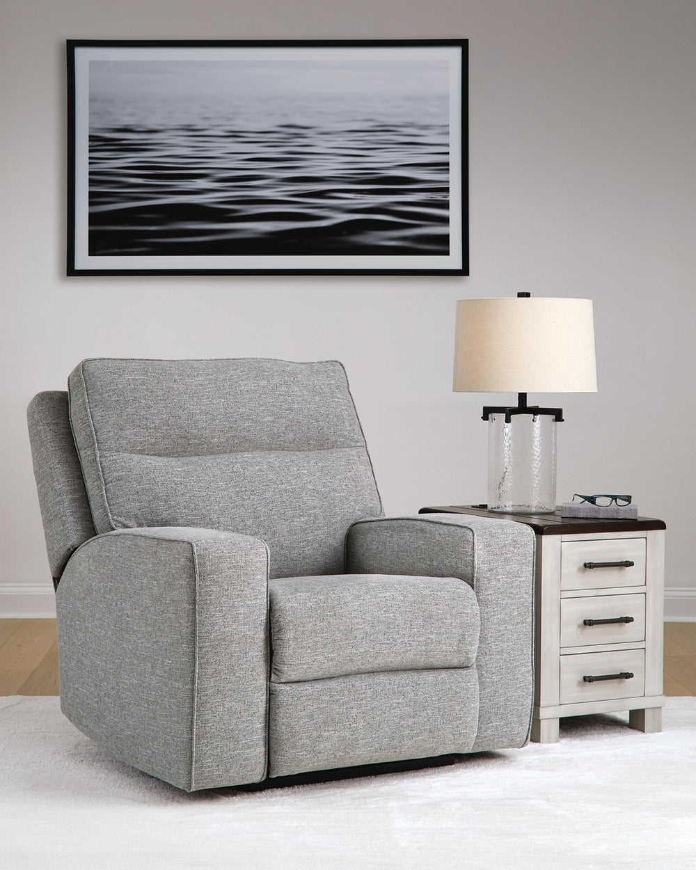 Biscoe Zero Gravity P2 Dual-Power Adjustable Headrest Recliner Pewter
