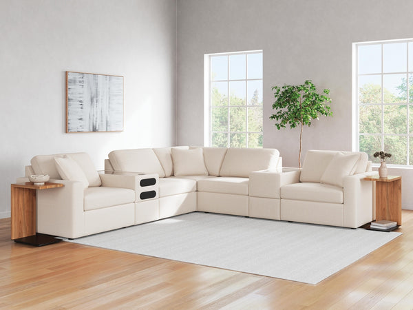 Modmax 7-Piece Balanced Sectional with Audio & Storage Consoles Oyster