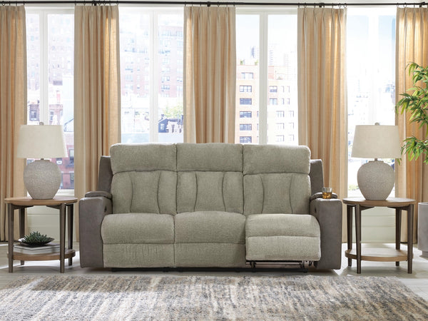 WhipLash Power Adjustable Headrest Reclining Fabric Sofa Sisal