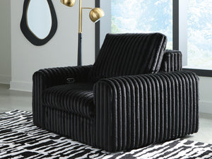 HamlinBay Fabric Power Gliding Chaise Onyx