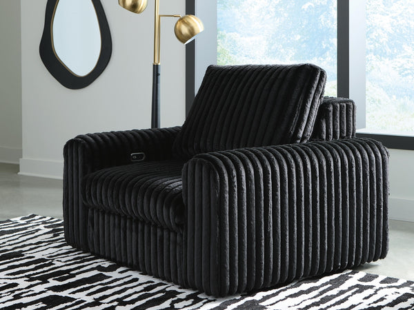 HamlinBay Fabric Power Gliding Chaise Onyx