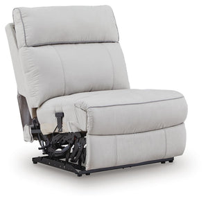 Social Pointe P2 5-Piece Reclining Fabric Zero Gravity Sectional with Storage Consoles Pearl/Ash