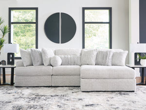 Cuddle Plush Stationary 3-Piece Sectional with Chaise Arctic