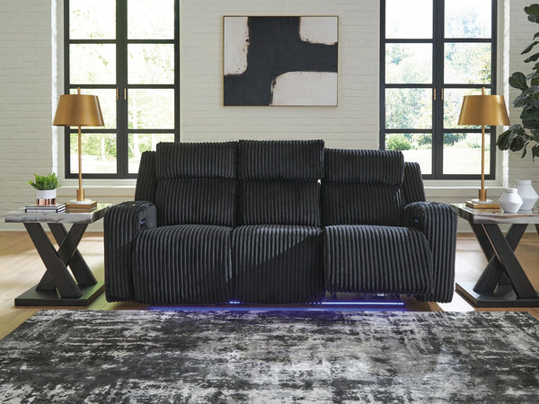 Forest Lake Power Adjustable Headrest Reclining Sofa Black