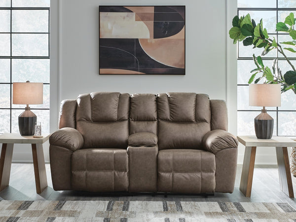 Lowilla Reclining Console Loveseat Driftwood