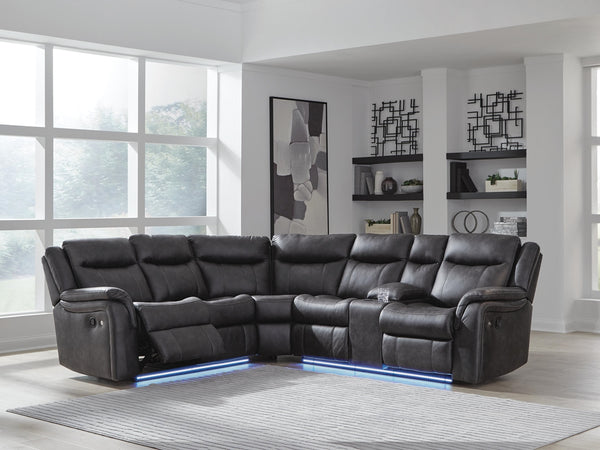 Sultan Meadow 2-Piece Reclining Sectional Carbon