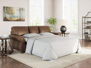 Chasemore Stationary Queen Sofa Sleeper with Nailhead Trim Earth