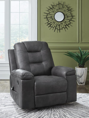 Stockworth Manual Rocker Heat Massage Recliner Granite
