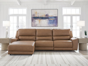 DeepWakes P2 3-Piece Reclining Leather Zero Gravity Sofa Chaise Caramel