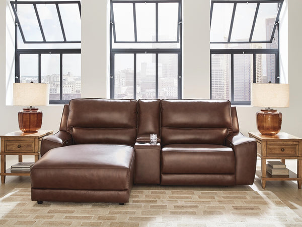 DeepWakes P2 3-Piece Power Reclining Leather Zero Gravity Sectional with Chaise Canyon