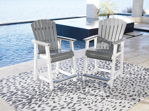 Transville Outdoor Counter-Height Barstool Gray/White