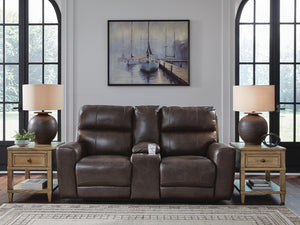 Crossplex Zero Gravity P2 Power Leather Reclining Adjustable Headrest Console Loveseat Smoke