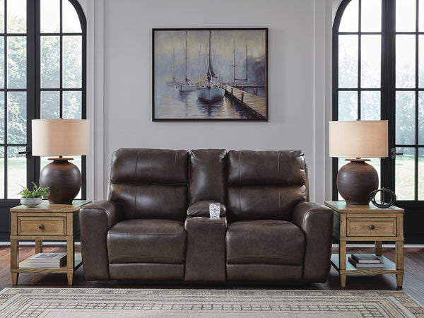 Crossplex Zero Gravity P2 Power Leather Reclining Adjustable Headrest Console Loveseat Smoke