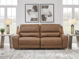 DeepWakes P2 Power Reclining Leather Zero Gravity Sofa Caramel