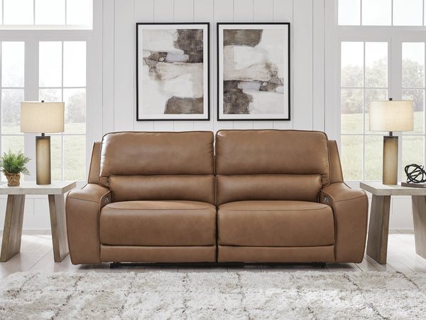 DeepWakes P2 Power Reclining Leather Zero Gravity Sofa Caramel
