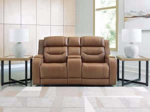Knightington Zero Gravity P3 Power Leather Reclining Loveseat with Audio Seating Caramel
