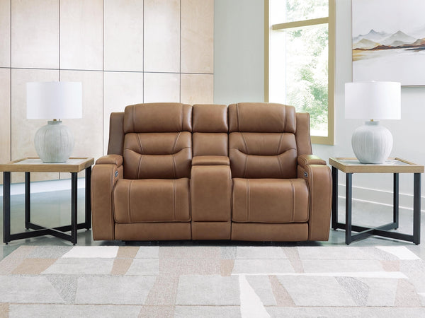 Knightington Zero Gravity P3 Power Leather Reclining Loveseat with Audio Seating Caramel