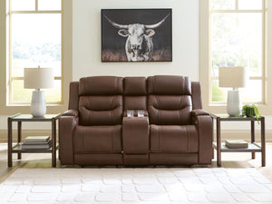 Knightington Zero Gravity P3 Power Leather Reclining Heat & Massage Loveseat with Audio Seating Brown