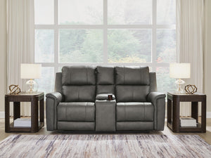 Bleckley Zero Gravity P2 Power Leather Reclining Adjustable Headrest Console Loveseat Anchor