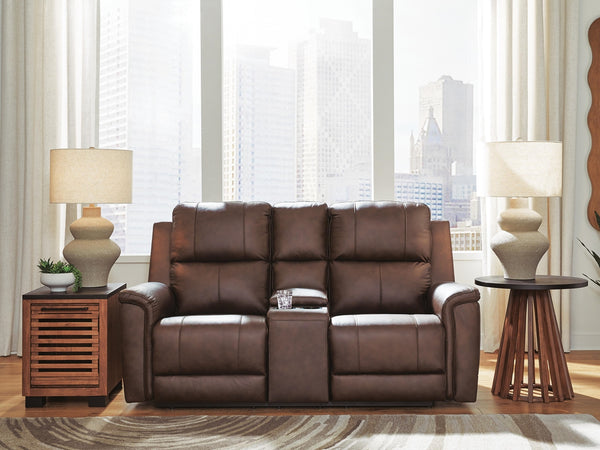 Bleckley Zero Gravity P2 Power Leather Reclining Adjustable Headrest Console Loveseat Espresso