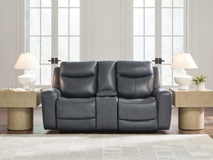 Next Move P2 Power Leather Reclining Adjustable Headrest Loveseat Admiral