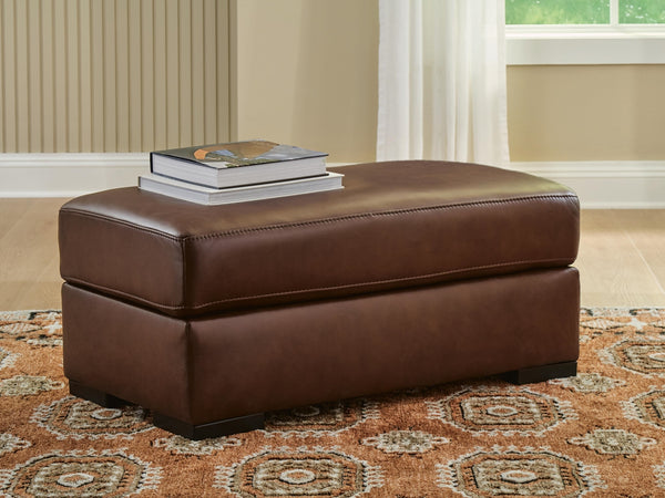Brogliano Stationary Leather Ottoman Canyon