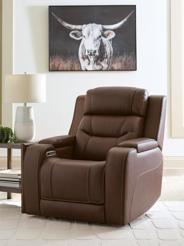 Knightington Zero Gravity P3 Triple Power Leather Recliner with Audio Seating Brown