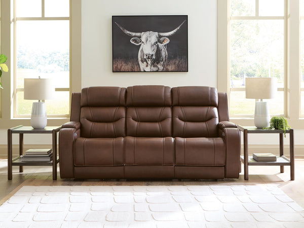 Knightington P3 Power Leather Reclining Zero Gravity Sofa with Audio Seating Brown