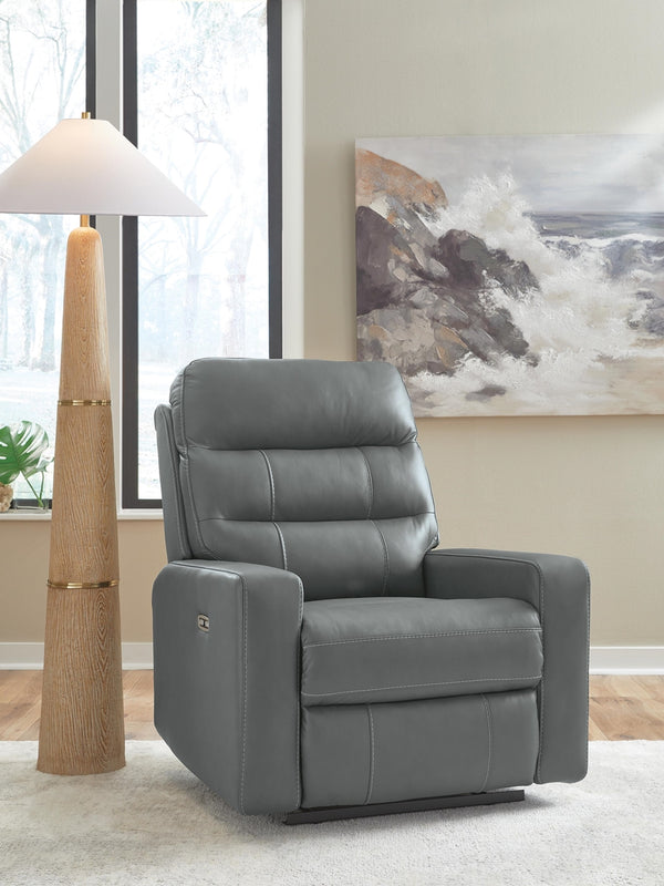Pennacle Pier P2 Dual-Power Adjustable Headrest Leather Recliner Tideon