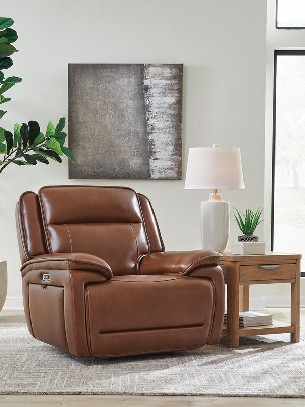 Healy Pier Zero Gravity P2 Dual-Power Adjustable Headrest Leather Recliner Chocolate