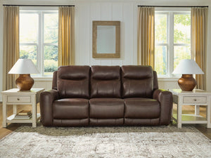 Gravier Power Adjustable Headrest Leather Reclining Sofa Cordova