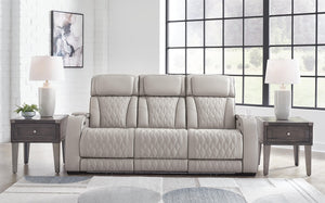 Boyington P2 Power Adjustable Headrest Leather Reclining Zero Gravity Sofa Gray