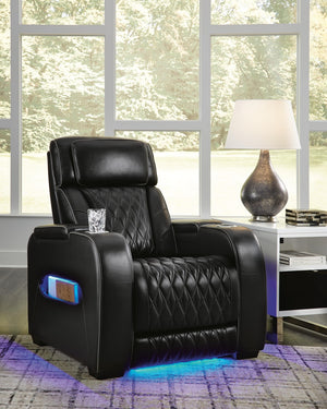 Boyington Zero Gravity P2 Dual-Power Adjustable Headrest Leather Heat Massage Recliner Black